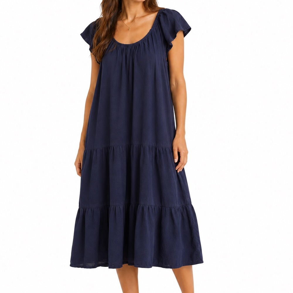🐚🪼 2/15$ 🪼🐚 Navy Tiered Midi Dress